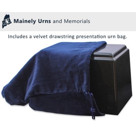 Black Promise Cremation Urn for Ashes with Presentation Urn Bag - Cultured Marble Urn - 200 Cubic Inch Capacity for a Person Weighing Up to 200 Pounds