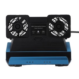 Asixxsix 9 in 1 Docking Station, 4K 60Hz Gigabit Ethernet Dock Station with RGB USB C HD Multimedia Interface and Dual Cooling Fan, for Steam Deck OLED