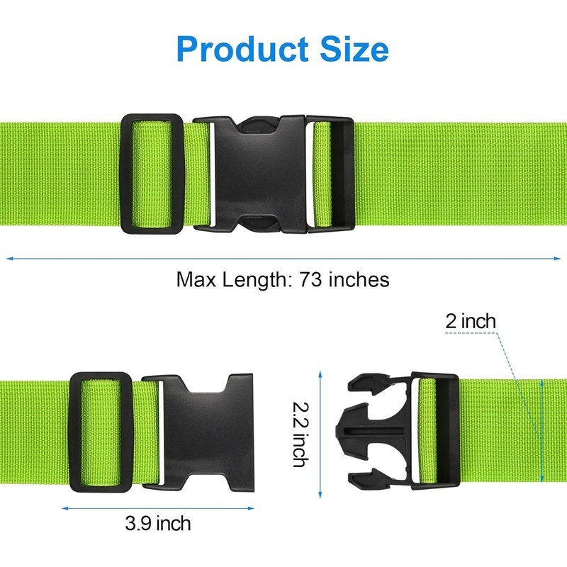 Generic 4 Pack Adjustable Luggage Straps, Fabric Webbing, Secure Cargo,
