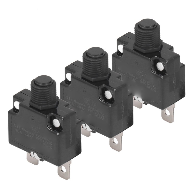 10Pcs Automatic Reset Relay Fuse 15A Thermal Switch Circuit Breaker