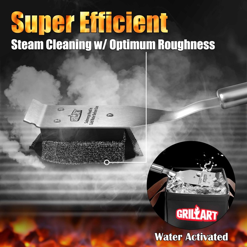 GRILLART Grill Brush Bristle Free Replacement Head - 2PCS