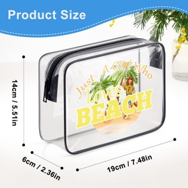Beach Lover Gift Clear Beach Makeup Bag Beach Gifts for Girls Women Friends Sister Birthday Christmas Graduation Gift PVC Zipper Toiletry Bag Girls Trip Gifts Summer Beach Gifts Girls Weekend Gift