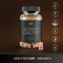 Morning Glow™ - All-in-One Beauty Gummy - Multivitamin for longer, stronger hair, glowing skin, natural energy, and a calm mood - 30 servings - by Aoures