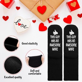 Husband Gifts from Wife Funny, THIS GUY HAS AN AWESOME WIFE Socks Christmas Gifts for Men Birthday Present Who Have Everything, Wedding Anniversary Valentines Gifts for Him Novelty Socks 9-12 uk