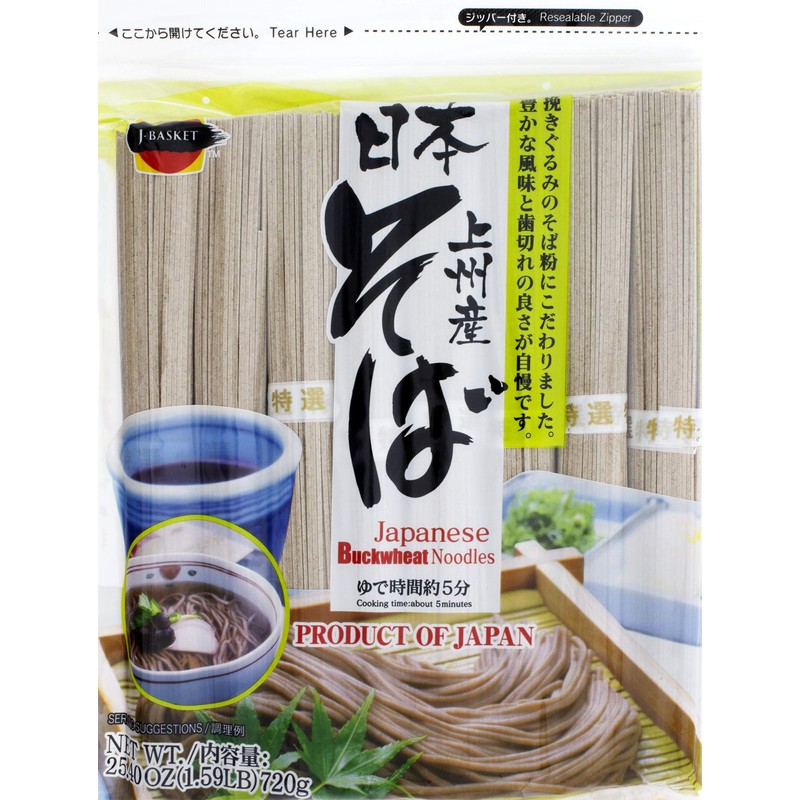 J-Basket Dried Buckwheat Soba Noodles, 25.40 Ounce