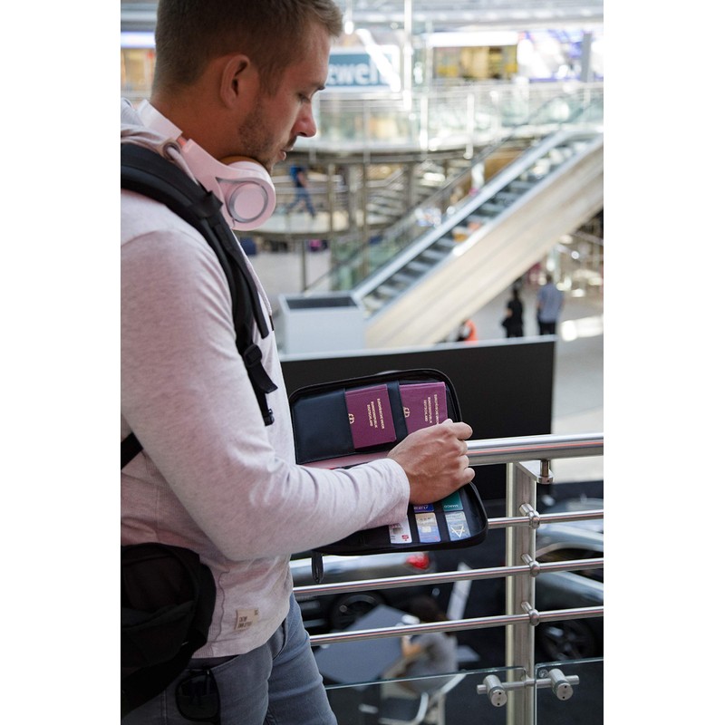 Hopeville Travel Document Case with RFID Protection, High-Quality Travel Organiser