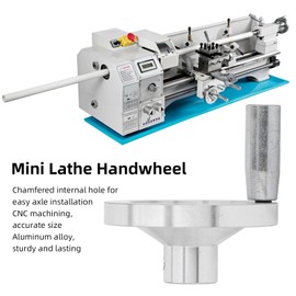 Mini Lathe Handwheel CNC Aluminum Alloy Hand Wheel, with Handle for Internal Chamfered Hole,Compact CNC Machining Technology