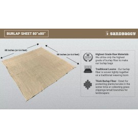 Sandbaggy Burlap Square 80 inch x 80 inch - Landscaping, Construction, Sheets - 10