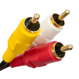 Maxar Electric Simple Packaging Video Cord 3 Pin to 3 Pin RCA Cable 6.6 ft (2 m) Gold Plug Domestic Inspection for TVs, VCRs, Game Consoles, etc