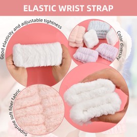 4 Pairs Washing Towel Band Spa Face Bracelets Wrist Spa Wash Band Absorbent Wristbands for Washing Face for Women and Girls