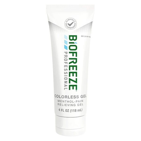Biofreeze Professional Menthol Gel Colorless Gel 4 FL OZ Tube Associated With Sore Muscles, Arthritis, Simple Backaches, And Joint Pain (Packaging May Vary)