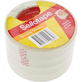 Sellotape Strong Sticky Tape, Pack of 4 Rolls, Refill for Dispenser 18mm x 66m, Home, School & Office