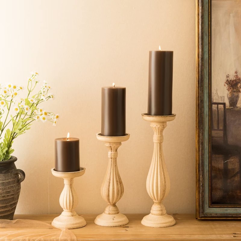 MOZEAL 3" x 6" Hand-Poured Unscented Candle,Dripless Pillar Candle Set
