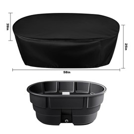 Stock Tank Cover For 150 Gallon Oval Outdoor Storage Tank Waterproof Cover 420D Oxford Fabric Black Outdoor Storage Tank Waterproof Cover (150 Gallon)