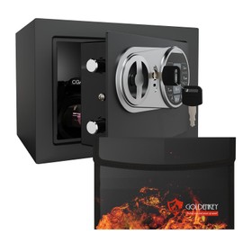 Goldenkey Small Safe with Fireproof Bag, Digital Mini Money Safe with Keypad & Keys, Compact Security Box for Cash, Coins, Jewelry & Kids' Personal Items