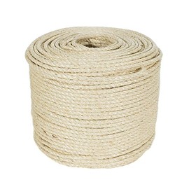 Twisted Sisal Rope - Decor, DIY Projects, Scratching Post, Marine, Tie-Downs, Wicker Chair (3/8 Inch, 50 Feet)