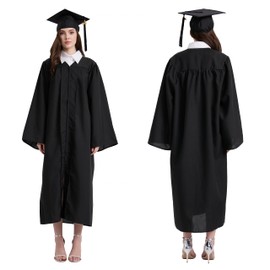 gradois Unisex Matte Graduation Cap and Gown 2025 Tassel Set for High School &College Graduates Black
