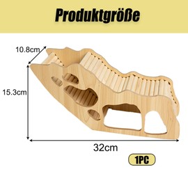 Hamster House, Wooden Hamster Accessories, Practical and Beautiful, Small Animal Accessories, Suitable for Small Pets, Sand Rats, Rats, Guinea Pigs, Dwarf Mice (32 x 10.8 x 15.3 cm)