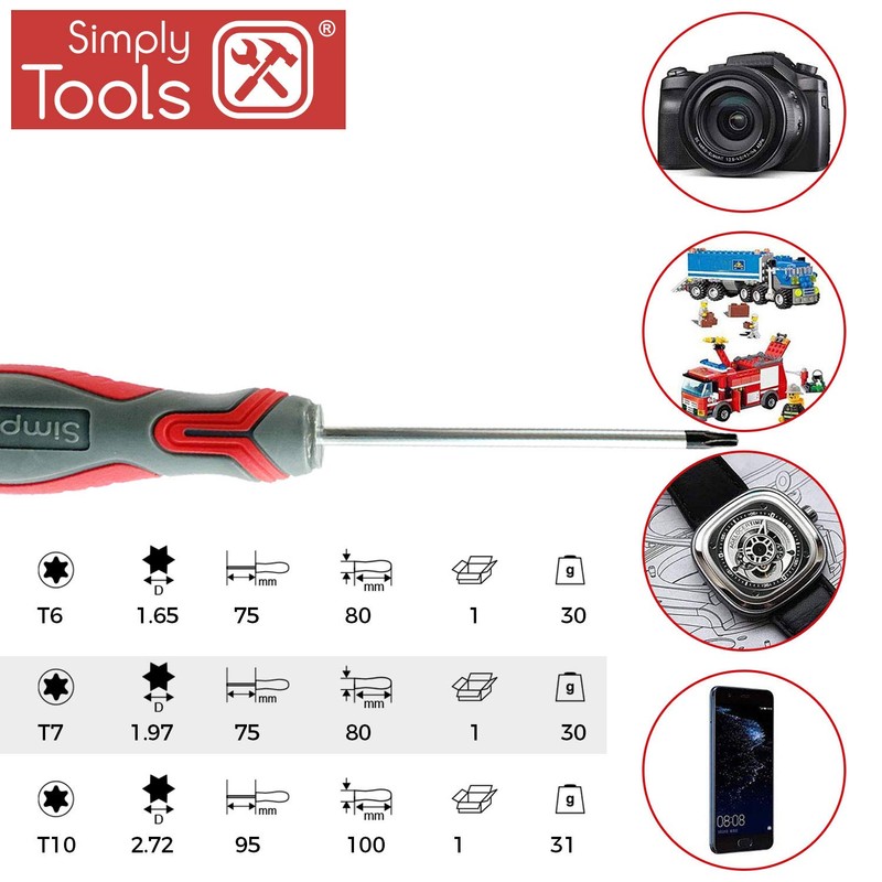 Simply Tools TORX06 T6 Torx Headed Screwdriver with greater strength