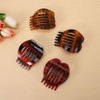 Heart Shaped Tortoise Shell Hair Claw Clips, Leopard Print Design,