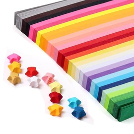Yesallwas 1350 Sheets Origami Star Paper Strips Double Sided Lucky Star Decoration Folding Strips DIY Hand Crafts Paper Art 27 Colors