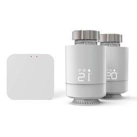 Hama Radiator Thermostat, Starter Set of 2 with Hub (Heating Control WiFi, Smart Home Heating Controller for All Valves, Programmable Heating Thermostat, Heating via App and Save Energy)