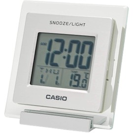 Casio DQ-735-8JF Alarm Clock, Digital Temperature, Calendar Display, Silver
