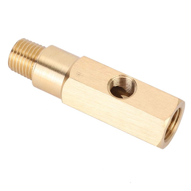 Mini Split Gauge Adapter Oil Pressure Gauge Adapter 0.25NPT Brass