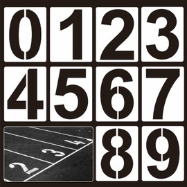 GVSS 10 Pieces Stencils Numbers from 0 to 9, Reusable Plastic Number Stencils for Painting on the Floor, Wall Decoration, Graffiti and Art Projects, 10 cm