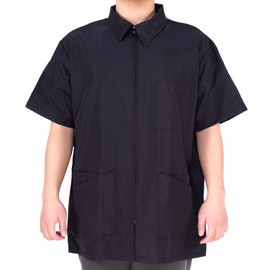 STUDIO LIMITED - chamarra de peluquero y delantal de salón transpirable resistente al agua para estilistas funcional con cierre de cierre, Negro -, X-Large