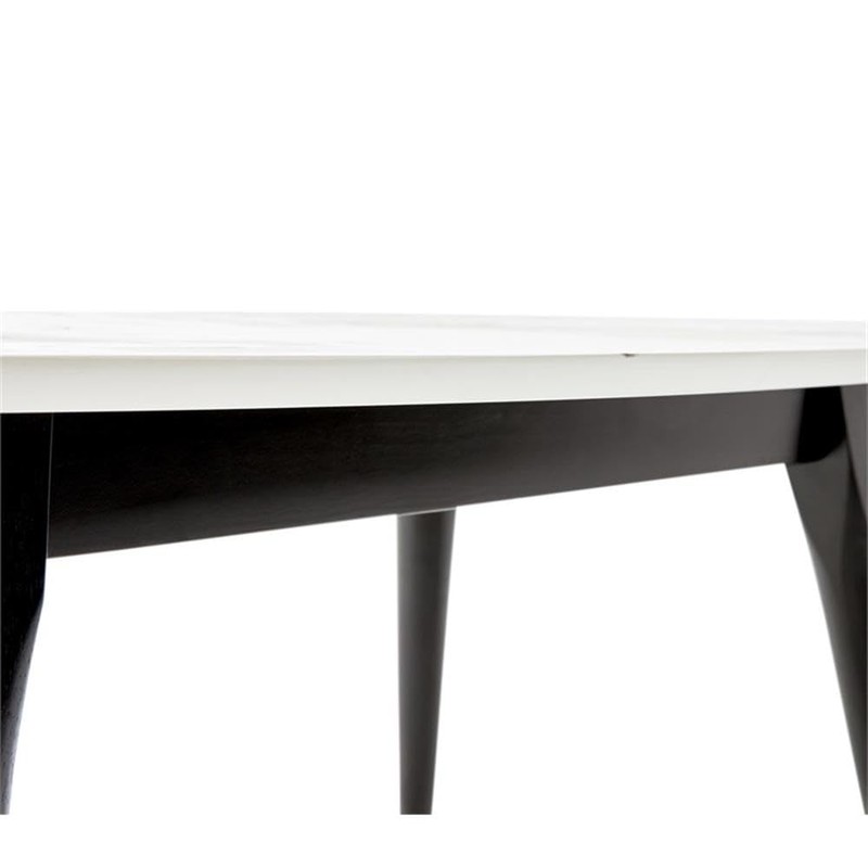 Elle Decor Clemintine Oval Coffee Table Marble Print