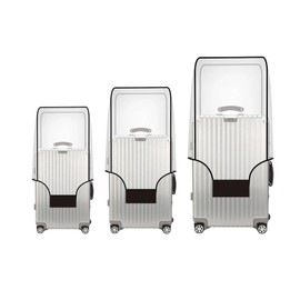Wsstacxy Luggage Cover 3 Pieces Clear PVC Suitcase Covers for Luggage Protector Fit with 20-24-28 inch