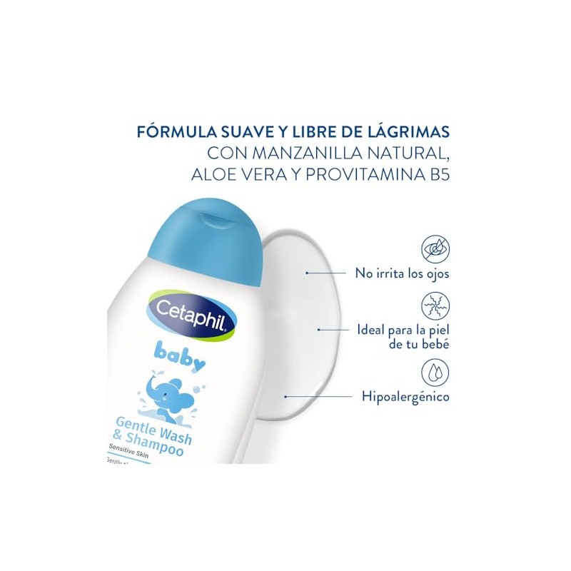 Cetaphil Baby Baño Líquido Rostro Cuerpo Cabello Bebés Piel Sensible