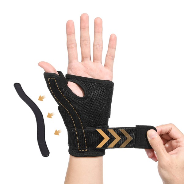Fanwer Thumb Splint Brace, Spica Splint, CMC Thumb Brace with Thumb Support, for Arthritis, Tendonitis, Carpal Tunnel Pain Relief and Thumb Sprain