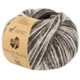 LANA GROSSA Natural Alpaca Pelo Fluffy Net Yarn Structure Made of Cotton Filled with Baby Alpaca Fibres and Merino Virgin Wool 50 g Wool for Knitting and Crocheting 125 m Yarn