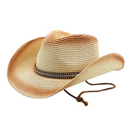 Men's Straw Hat Panama Hat Cowboy Hat Summer Hat Anti UV Panama Hat Sun Straw Hat with Wide Brim Beach Hat Female Summer Hat Sun UV Protection Cap UPF 50+, c