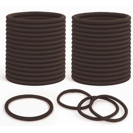 30Pcs Elastic Hair Bobbles, 4mm Strong Elastic Hair Ties for Women, Snag-Free No Metal Soft Hairbands for Thick & Thin Hair - Brown