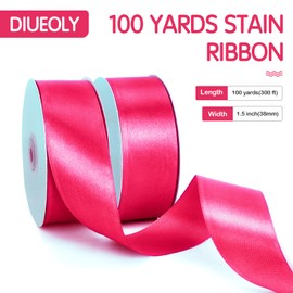 100 Yards 1 1/2 Inch Hot Pink Ribbon for Flower Bouquet Magenta Ribbon for Gift Wrapping Princess Birthday Wedding Bachelorette Party Bow Decorations Tying Up
