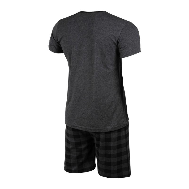 HEYO Men's Short Cotton Pyjamas 2-Piece Set Shorts T-Shirt, dark