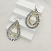 Silver and Gold Hammered Teardrop Dangling Earrings Two Tone Boho