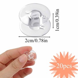 20Pcs Sewing Machine Bobbins for Janome Clear Plastic Bobbin Holder Set Transparent Household Bobbins Compatible with Janome Machine Sewing DIY Craft Clothings Projects, Clear
