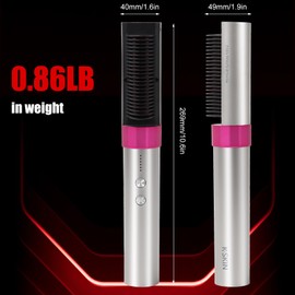 Cepillo Alaciador de Cabello, Cepillo Alisador de Pelo con Iones Negativos 6 Ajustes de Temperatura, Cepillo Alisador Eléctrico Portátil Recargable por USB, Para Cabello Natural y Teñido