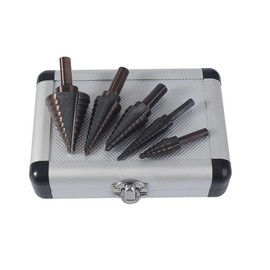 Vmingo - Broca Escalonada Conica Acero Rapido HSS Taladro Metal Madera 5uds 50 tamaños diferentes Doble Filo Estuche Portatil