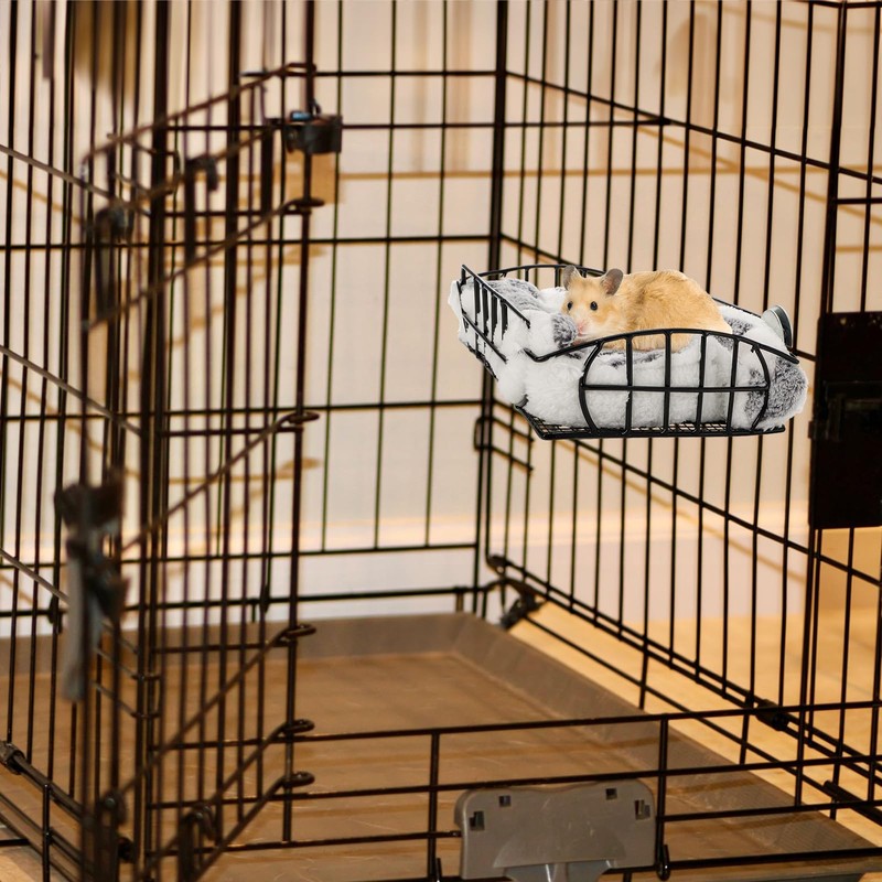 Acshio Rat Cage Platform, Metal Basket Rat Hammock with Mat,