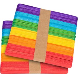 JUTOSU Wood Sticks Sticks DIY Mini Wooden Sticks Set of 100 (Colorful) Craft Sticks Craft Materials Wooden Sticks Handmade Craft Sticks Creative Creativity Wood Sticks Commercial Wood Slices