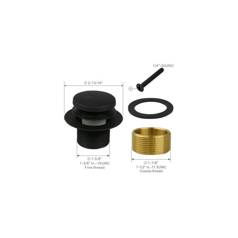 Black Bathtub Drain Tip-Toe Single Hole,Welsan Tub Drain Trim Set