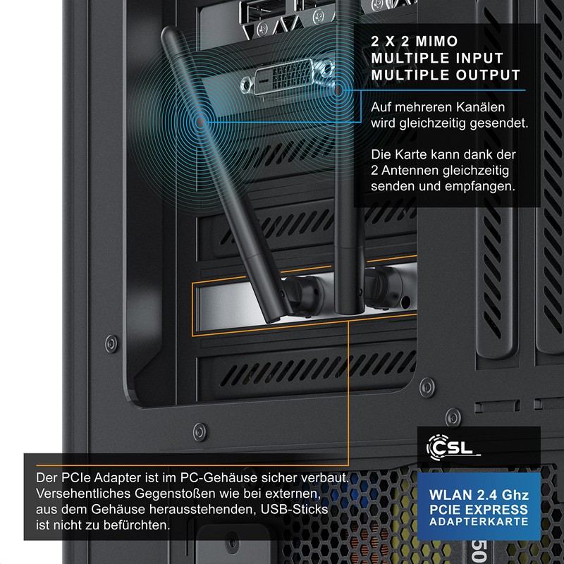 CSL - WLAN Network Card 2.4 GHz PCIe - 300