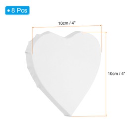 PATIKIL Stretched Canvas, 8 Pcs 4" x 4" Heart Canvas for Painting Blank Primed Canvas Cotton Canvas Panels for Acrylics Oil Watercolor Paints, White