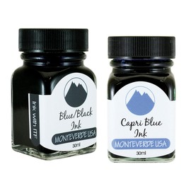 Monteverde 60ml Core Fountain Pen Ink Bottle (30ml Blue/Black Ink Bottle G309BB, 30ml Capri Blue Ink Bottle G309CB)