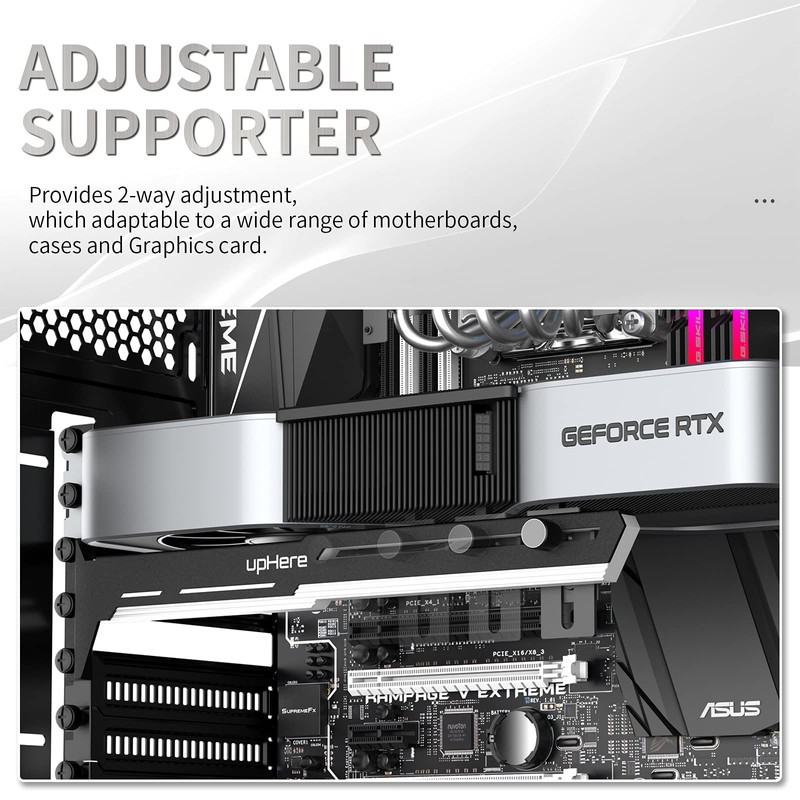 upHere Black & White GPU Support Bracket - Graphics Card